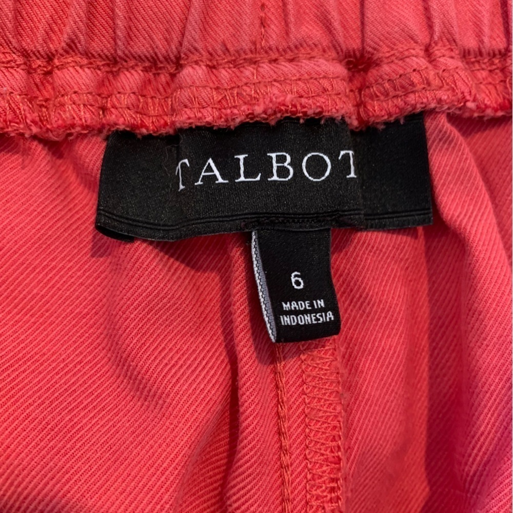 Talbots Red Cropped Pull On Drawstring Pants - Picture 6 of 7